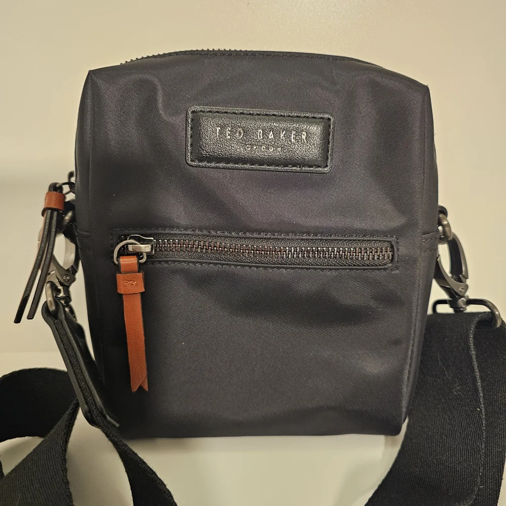 Ted Baker Black Nylon Crossbody Bag With Adjustable Guitar Strap